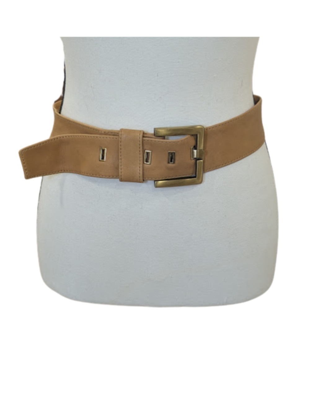 Tan Genuine Leather Belt Medium Wide Vintage Style 1.75 Minimalist Classic